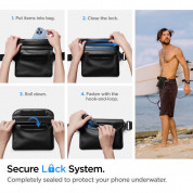Spigen A621 Waterproof Wrist Bag with Phone Case IPX8 - водонепромокаема чанта с презрамка и водонепромокаем калъф за телефон (черен) 10