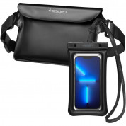 Spigen A621 Waterproof Wrist Bag with Phone Case IPX8 - водонепромокаема чанта с презрамка и водонепромокаем калъф за телефон (черен) 6