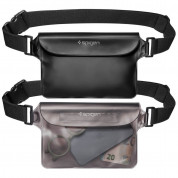 Spigen A620 Waterproof Wrist Bag Set IPX8 - комплект водонепромокаеми чанти с презрамка за мобилни устрйства (2 броя) (прозрачен-черен) 1