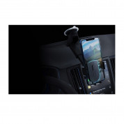 3mk Twist Automatic Car Holder with Telescopic Arm - универсална разтягаща се поставка за таблото или стъклото на кола за смартфони с ширина от 60 до 95 мм (черен) 4