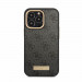 Guess PU 4G MagSafe Leather Hard Case - дизайнерски кожен кейс с MagSafe за iPhone 13 Pro (черен) 2