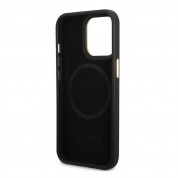 Guess PU 4G MagSafe Leather Hard Case - дизайнерски кожен кейс с MagSafe за iPhone 13 Pro Max (черен) 4