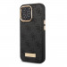 Guess PU 4G MagSafe Leather Hard Case - дизайнерски кожен кейс с MagSafe за iPhone 13 Pro Max (черен) 1