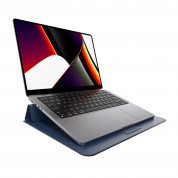 SwitchEasy EasyStand Leather Sleeve - кожен кейс с поставка за MacBook Pro 14 (2021), Macbook Pro 13 (2016-2022) и MacBook Air 13 (2018-2022) (син) 4