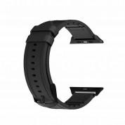 SwitchEasy Hybrid Silicone-Leather Watch Band - хибридна (естествена кожа и силикон) каишка за Apple Watch 42мм, 44мм, 45мм (черен) 2