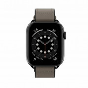 SwitchEasy Hybrid Silicone-Leather Watch Band - хибридна (естествена кожа и силикон) каишка за Apple Watch 42мм, 44мм, 45мм (сив) 2