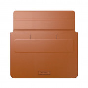 SwitchEasy EasyStand Leather Sleeve - кожен кейс с поставка за MacBook Pro 14, Macbook Pro 13 (2016-2022) и MacBook Air 13 (2018-2022) (кафяв) 2