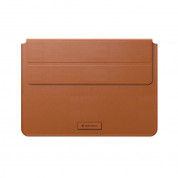 SwitchEasy EasyStand Leather Sleeve - кожен кейс с поставка за MacBook Pro 14 (2021), Macbook Pro 13 (2016-2022) и MacBook Air 13 (2018-2022) (кафяв)