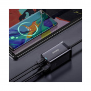 Baseus GaN 3 Pro Charger 65W QC4.0+ (CCGP040-101) - захранване за ел. мрежа за лаптопи, смартфони и таблети с 2xUSB-A и 2xUSB-C изходи с технология за бързо зареждане и USB-C кабел (черен) 4
