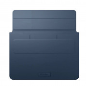 SwitchEasy EasyStand Leather Sleeve - кожен кейс с поставка за MacBook Pro 16 M2 (2023), MacBook Pro 16 M1 (2021), MacBook Pro 16 (2019) и Macbook Pro 15 (2016-2019) (тъмносин) 2