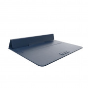 SwitchEasy EasyStand Leather Sleeve - кожен кейс с поставка за MacBook Pro 16 M2 (2023), MacBook Pro 16 M1 (2021), MacBook Pro 16 (2019) и Macbook Pro 15 (2016-2019) (тъмносин) 3