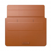 SwitchEasy EasyStand Leather Sleeve - кожен кейс с поставка за MacBook Pro 16 M2 (2023), MacBook Pro 16 M1 (2021), MacBook Pro 16 (2019) и Macbook Pro 15 (2016-2019) (кафяв) 2