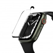 SwitchEasy Shield 3D Full Screen Protector - защитно покритие с извити ръбове за дисплея на Apple Watch 45мм (черен-прозрачен)