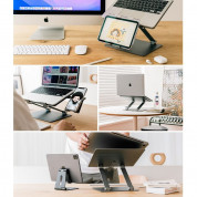 Ringke Outstanding Laptop Stand - сгъваема алуминиева поставка за MacBook и лаптопи от 11 до 17 инча (тъмносив) 14