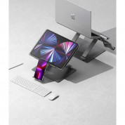 Ringke Outstanding Laptop Stand - сгъваема алуминиева поставка за MacBook и лаптопи от 11 до 17 инча (тъмносив) 5