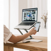 Ringke Outstanding Laptop Stand - сгъваема алуминиева поставка за MacBook и лаптопи от 11 до 17 инча (тъмносив) 8