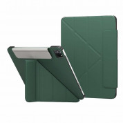 SwitchEasy Origami Case - полиуретанов кейс и поставка за iPad Pro 11 M1 (2021), iPad Pro 11 (2020), iPad Pro 11 (2018), iPad Air 5 (2022), iPad Air 4 (2020) (тъмнозелен)