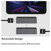 SwitchEasy SwitchDrive 6-in-1 USB-C Hub With USB-C Extention Cable - мултифункционален USB-C хъб за свързване на допълнителна периферия за iPad Pro и MacBook с USB-C порт (тъмносив) 6