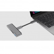 SwitchEasy SwitchDrive 6-in-1 USB-C Hub With USB-C Extention Cable - мултифункционален USB-C хъб за свързване на допълнителна периферия за iPad Pro и MacBook с USB-C порт (тъмносив) 14