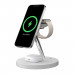 SwitchEasy 4-in-1 MagPower Magnetic Wireless Chargering Stand - тройна поставка (пад) за безжично зареждане за iPhone с Magsafe, Apple Watch и AirPods Pro (бял) 1