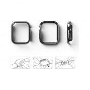 Ringke 2x Slim Watch Case - комплект от два броя качествен твърд кейс за Apple Watch 7 45мм (прозрачен и тъмносив) (2 броя) 9