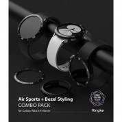 Ringke Bezel Styling + Ringke Air Sports 40-02 - рамка с висока степен на защита и силиконов (TPU) кейс за Samsung Galaxy Watch 4 40мм (черен)  6