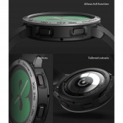 Ringke Bezel Styling + Ringke Air Sports 40-01 - рамка с висока степен на защита и силиконов (TPU) кейс за Samsung Galaxy Watch 4 40мм (сребрист и черен)  4
