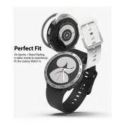Ringke Bezel Styling + Ringke Air Sports 40-01 - рамка с висока степен на защита и силиконов (TPU) кейс за Samsung Galaxy Watch 4 40мм (сребрист и черен)  2