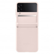 Samsung Leather Cover EF-VF721LPEGWW - оригинален кожен кейс (естествена кожа) за Samsung Galaxy Z Flip 4 (розов)