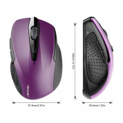 TeckNet BM307 Bluetooth Mouse - ергономична безжична мишка с блутут (за PC) (лилав) 4