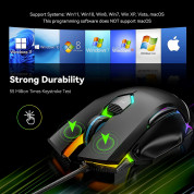 TeckNet EMS01011BA01 RGB Wired Programmable Gaming Mouse - програмируема геймърска мишка с LED подсветка (черен) 5