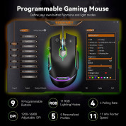 TeckNet EMS01011BA01 RGB Wired Programmable Gaming Mouse - програмируема геймърска мишка с LED подсветка (черен) 1