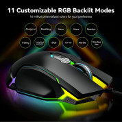 TeckNet EMS01011BA01 RGB Wired Programmable Gaming Mouse - програмируема геймърска мишка с LED подсветка (черен) 3