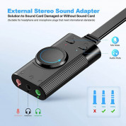 TechRise EAA05311BA01 USB Stereo Audio Adapter - аудио адаптер за компютри (черен) 1