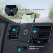 TeckNet ECC01005BA01 Wireless Car Charger 10W & Air Vent Holder - поставка за радиатора на кола с безжично зареждане за Qi съвместими смартфони (черен) 2