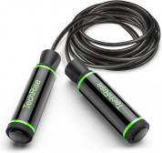 TechRise Skipping Jump Rope with Skin-friendly Handle (black)