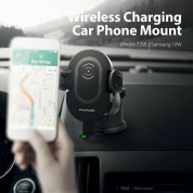 Ravpower Wireless Chargering Car Holder 10W - поставка за кола с безжично зареждане за Qi съвместими смартфони (черен) 4