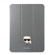 Karl Lagerfeld Saffiano Head Folio Case  - дизайнерски кожен кейс с поставка за iPad Pro 12.9 M1 (2021) (сребрист) 1