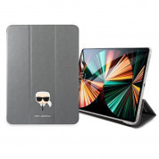 Karl Lagerfeld Saffiano Head Folio Case  - дизайнерски кожен кейс с поставка за iPad Pro 12.9 M1 (2021) (сребрист)