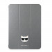 Karl Lagerfeld Saffiano Choupette Head Folio Case - дизайнерски кожен кейс с поставка за iPad Pro 12.9 M1 (2021) (сребрист) 2