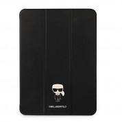 Karl Lagerfeld Saffiano Metal Logo Folio Case - дизайнерски кожен кейс с поставка за iPad Pro 12.9 M1 (2021) (черен) 1