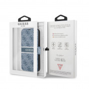 Guess PU 4G Printed Stripe Book Case - дизайнерски кожен калъф, тип портфейл за iPhone 13 Mini (син) 6