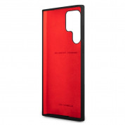 Ferrari Liquid Silicone Metal Logo Case - дизайнерски силиконов (TPU) кейс за Samsung Galaxy S22 Ultra (черен) 4