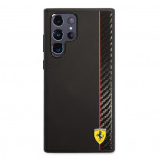 Ferrari Smooth Carbon Hard Case - хибриден удароустойчив кейс с карбоново покритие за Samsung Galaxy S22 Ultra (черен) 1