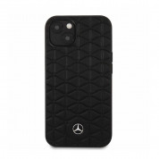 Mercedes-Benz Genuine Leather Quilted Hard Case - дизайнерски кожен кейс (естествена кожа) за iPhone 13 mini (черен) 2