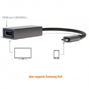 4smarts Adapter USB-C to HDMI 4K 30Hz With DeX - адаптер от USB-C към HDMI 4K с DeX функционалност (тъмносив) 4