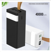 XO Design 22.5W Fast Charging Power Bank 40000 mAh - преносима външна батерия с USB-C порт, и 2xUSB-A изхода (черен) 2