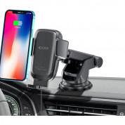 Tech-Protect X05 Wireless Charging Dash Car Holder 15W - поставка за таблото на кола с безжично зареждане за мобилни устройства (черен) 4