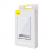 Baseus Foldable Magnetic MagSafe Bracket Stand - кожена поставка за прикрепяне към iPhone с MagSafe (бял) 18
