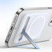 Baseus Foldable Magnetic MagSafe Bracket Stand - кожена поставка за прикрепяне към iPhone с MagSafe (бял) 15